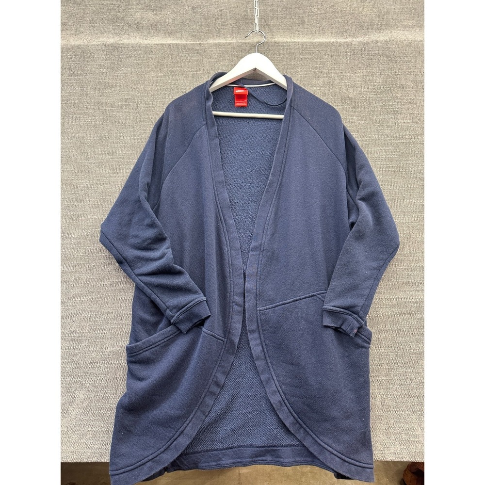 Nike Sportswear Modern Cardigan Sweater Womens Small Blue Knit Swoosh Open Front